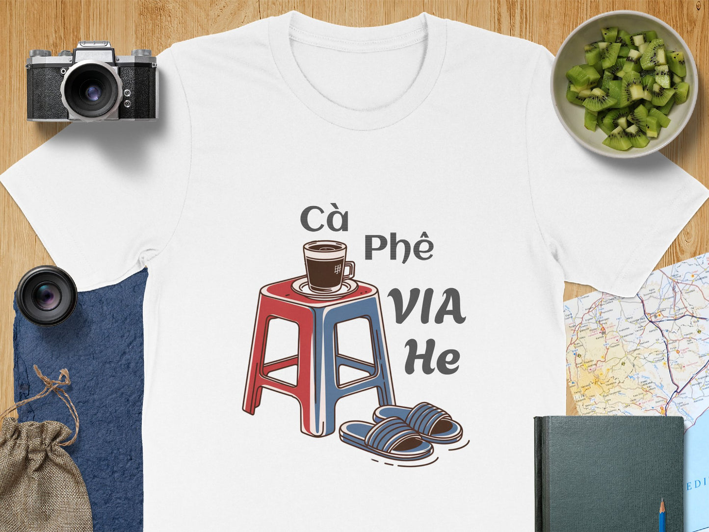 Cà Phê Vỉa Hè: Sidewalk Coffee Vibes Unisex Light Tee