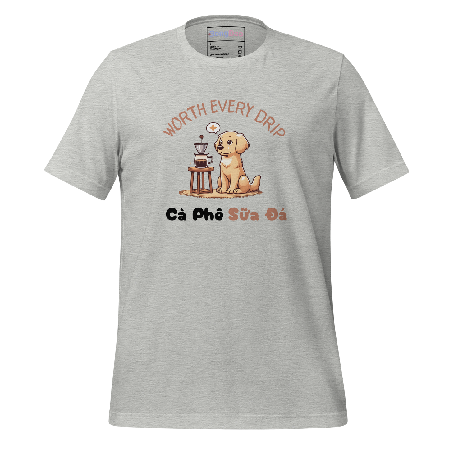 Worth Every Drip: Cà Phê Sữa Đá & Doggo Delight Unisex Tee - Bong Dao